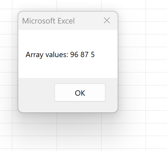 VBA return array from function
