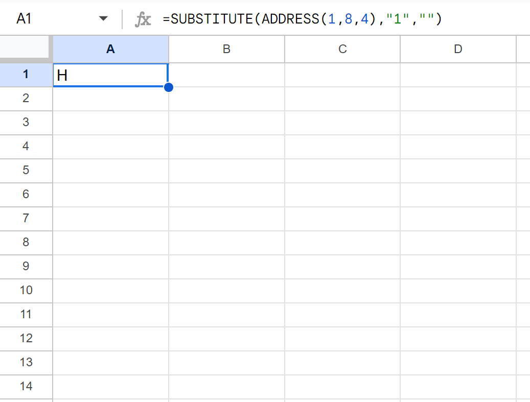 Google Sheets get column letter