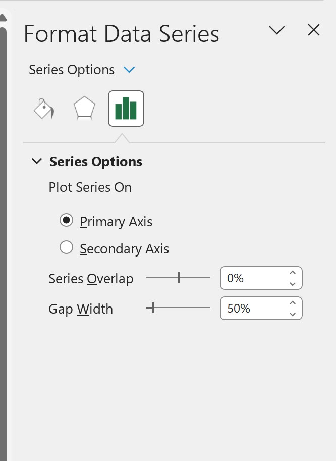 Excel adjust spacing between bars in clustered column chart