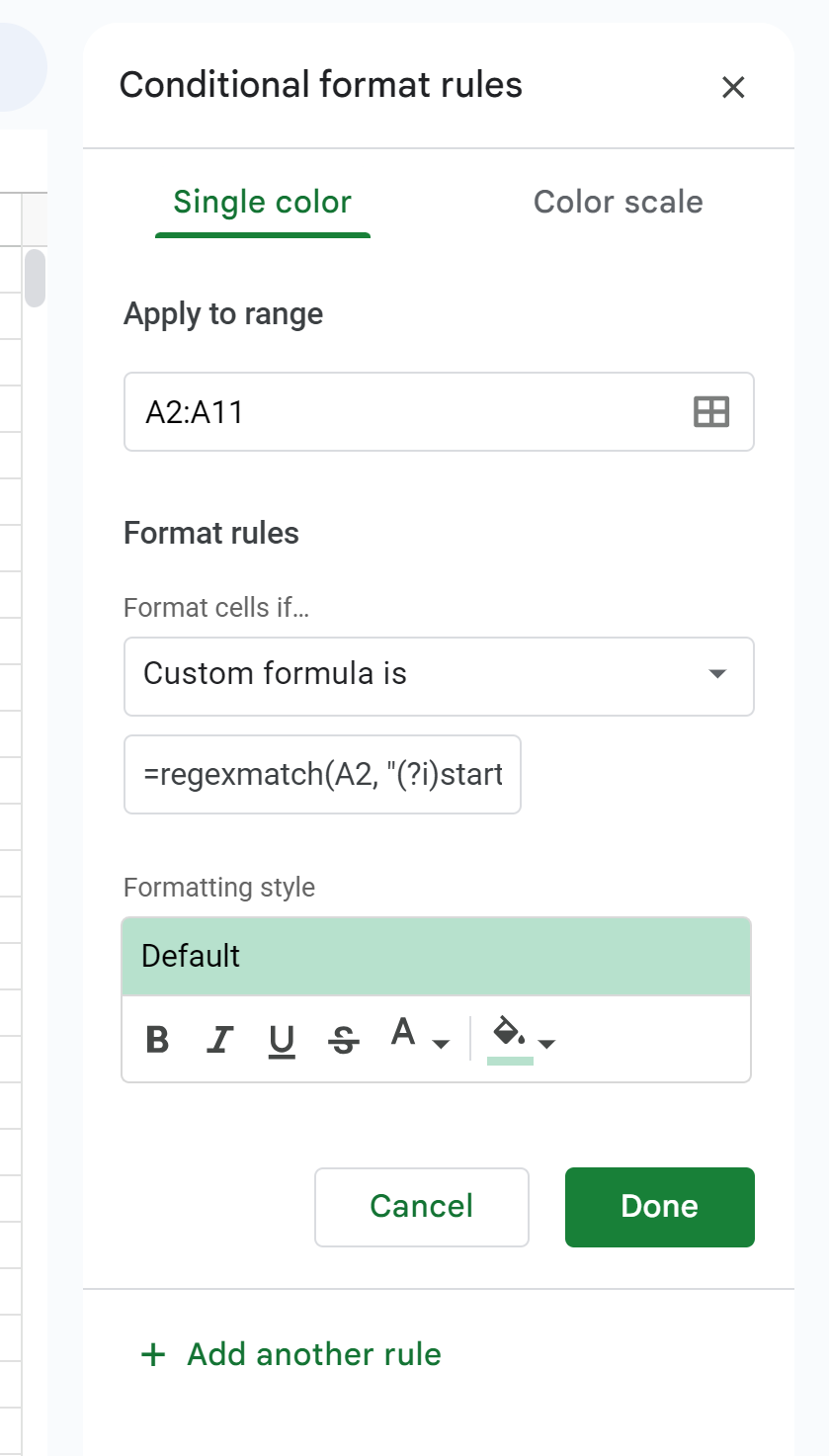 Google Sheets conditional formatting based on multiple text values