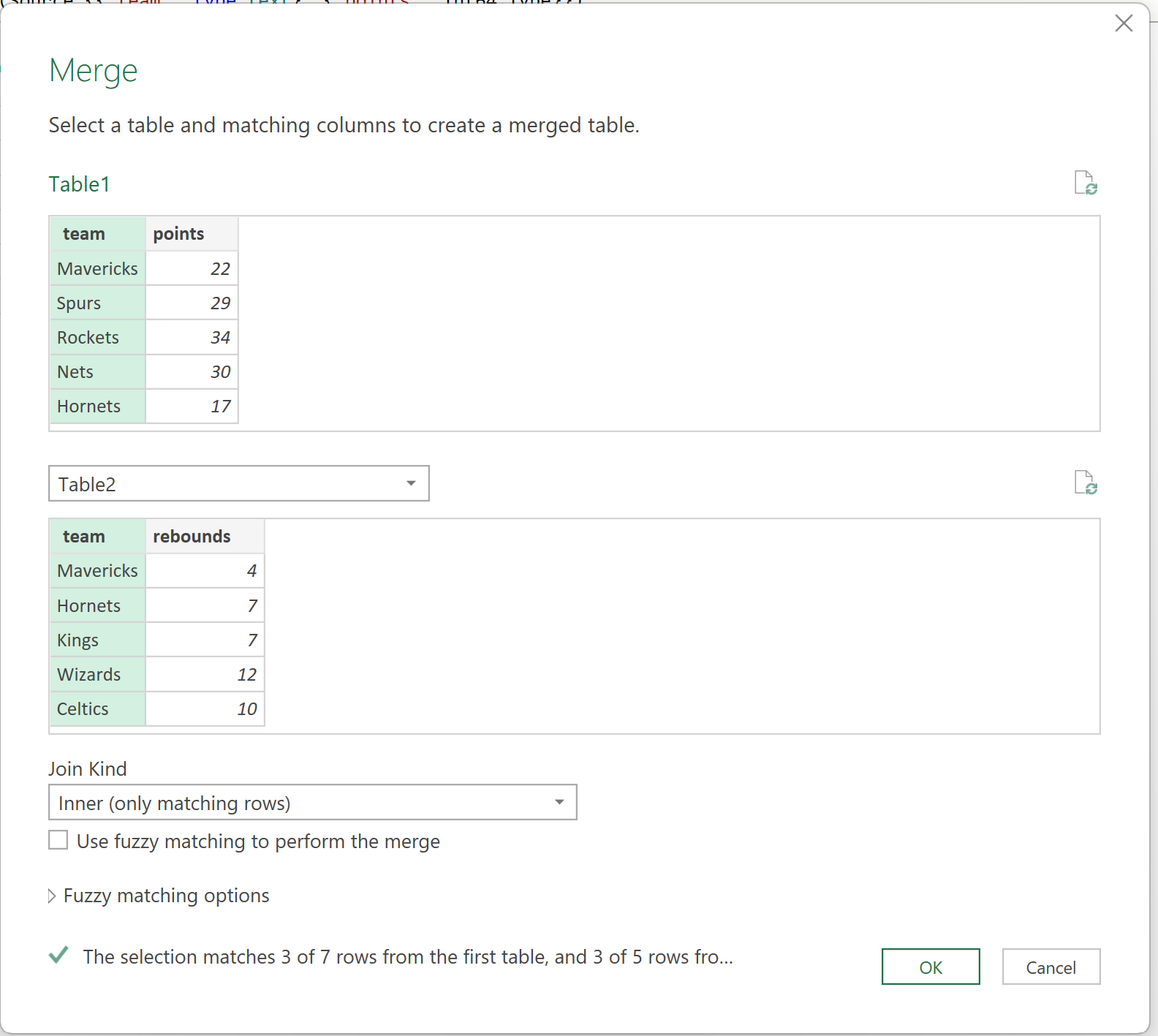 inner join in Excel