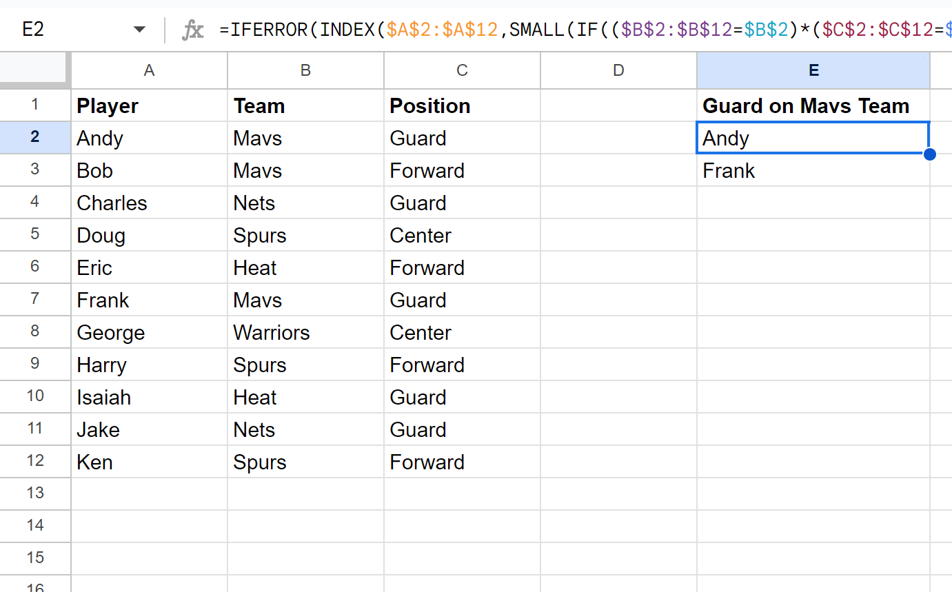 Excel create list based on multiple criteria