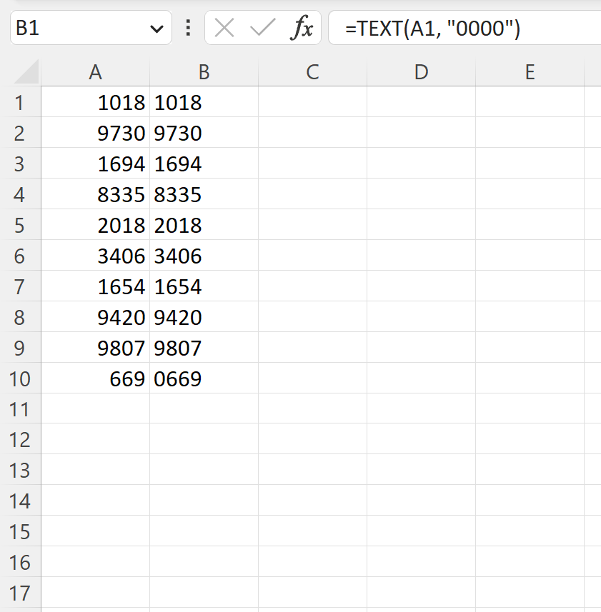 Excel generate random 4 digit number