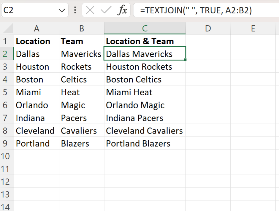 Excel reverse Text to Columns