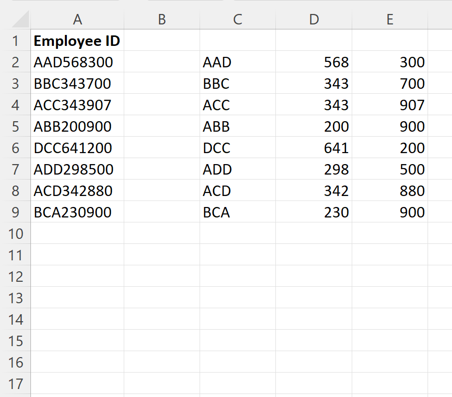 Excel split string by length