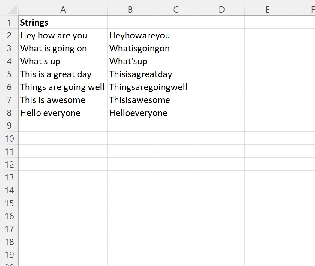 VBA remove spaces from string