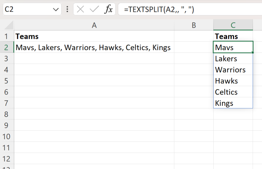 Excel split cell vertically
