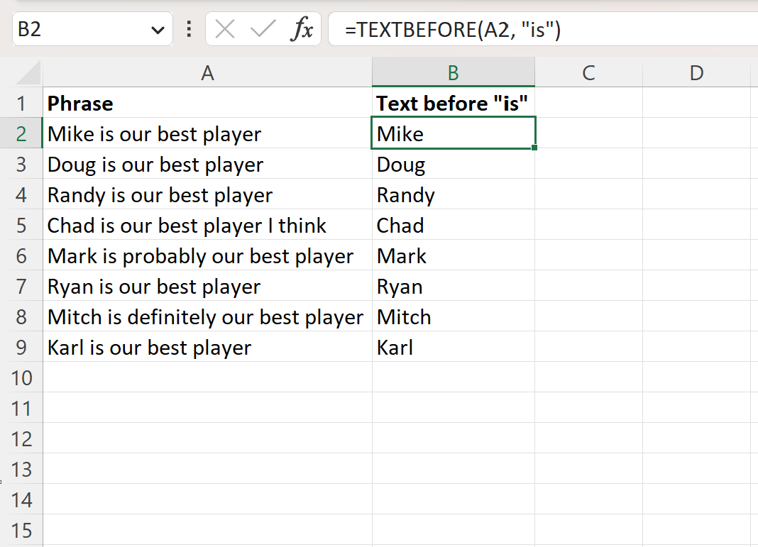 Excel extract text before substring