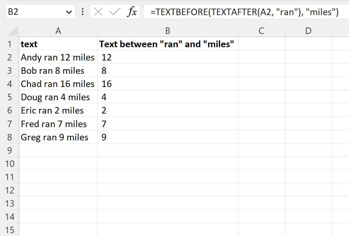 Excel extract text between strings